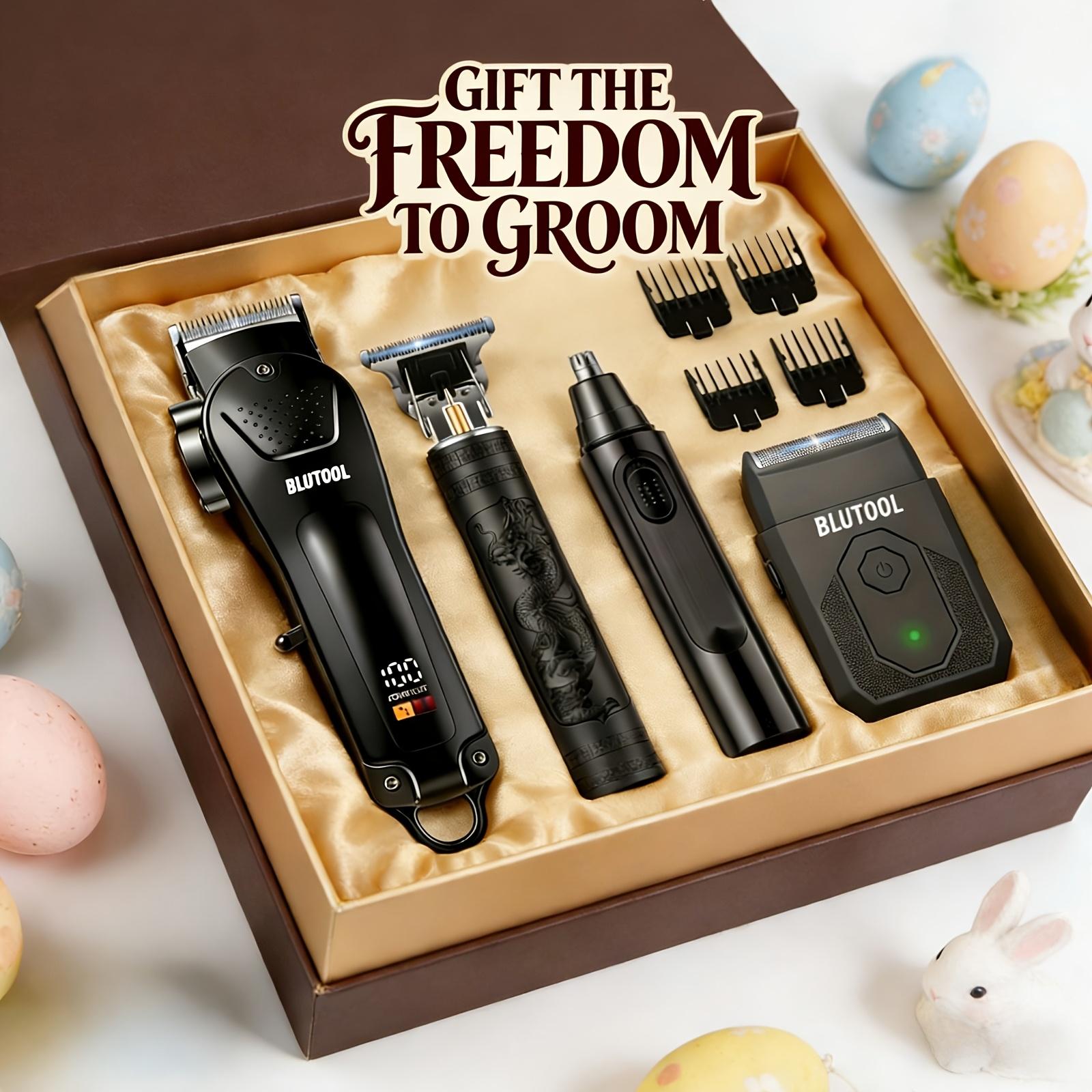 Mens Grooming Kit Gift Set - Professional Cordless Grooming Kit—featuring an electric