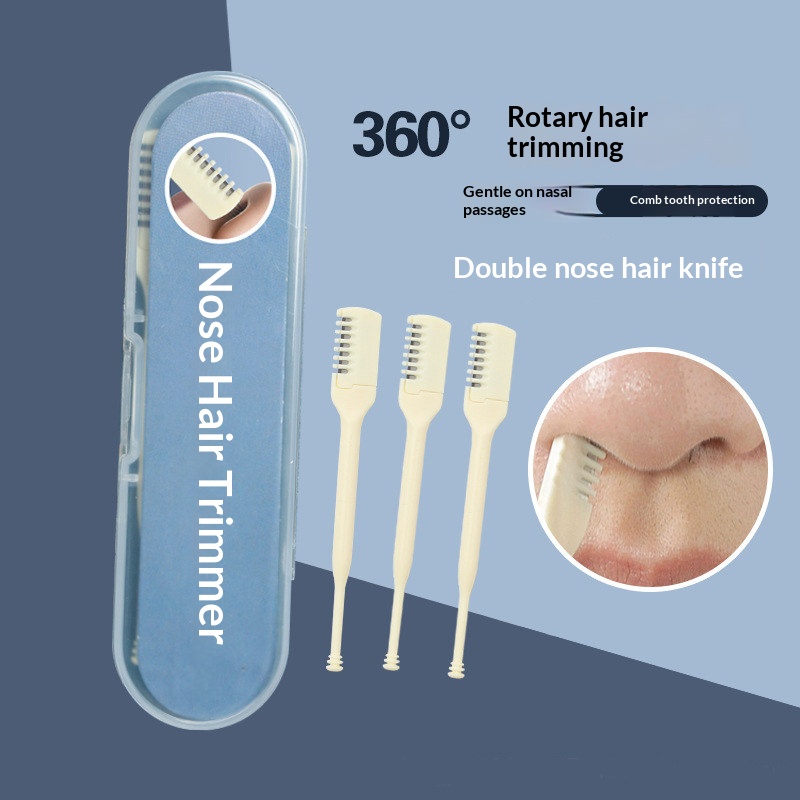 Men'S Grooming Electric Trimmer - Dual‑End Manual Nose Hair Trimmer 360°