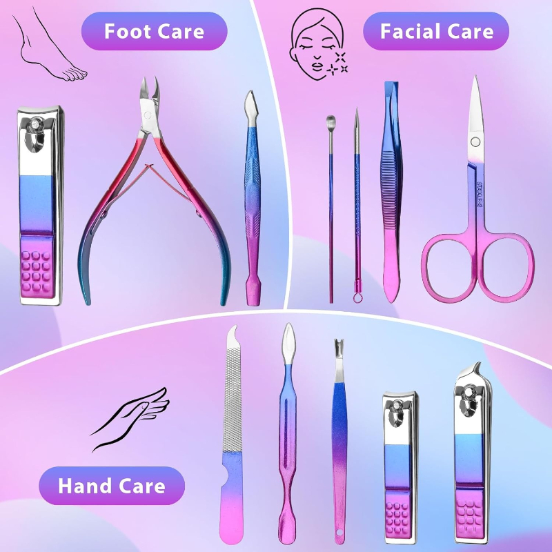 Manicure Set Nail Clippers Ped - Mens Grooming Kit Gift Set 评论和价格