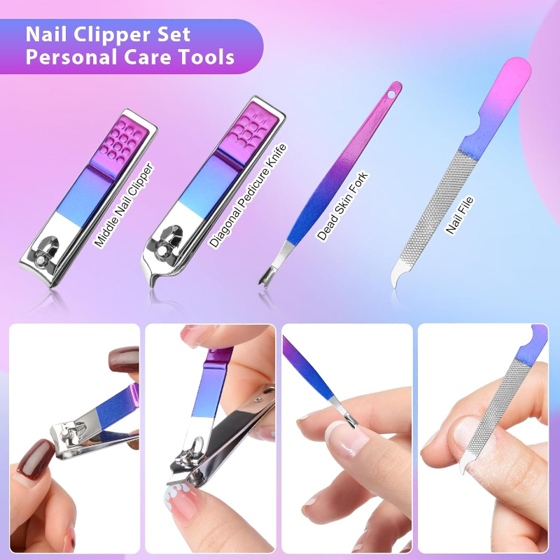 Manicure Set Nail Clippers Ped - Mens Grooming Kit Gift Set 评论和价格