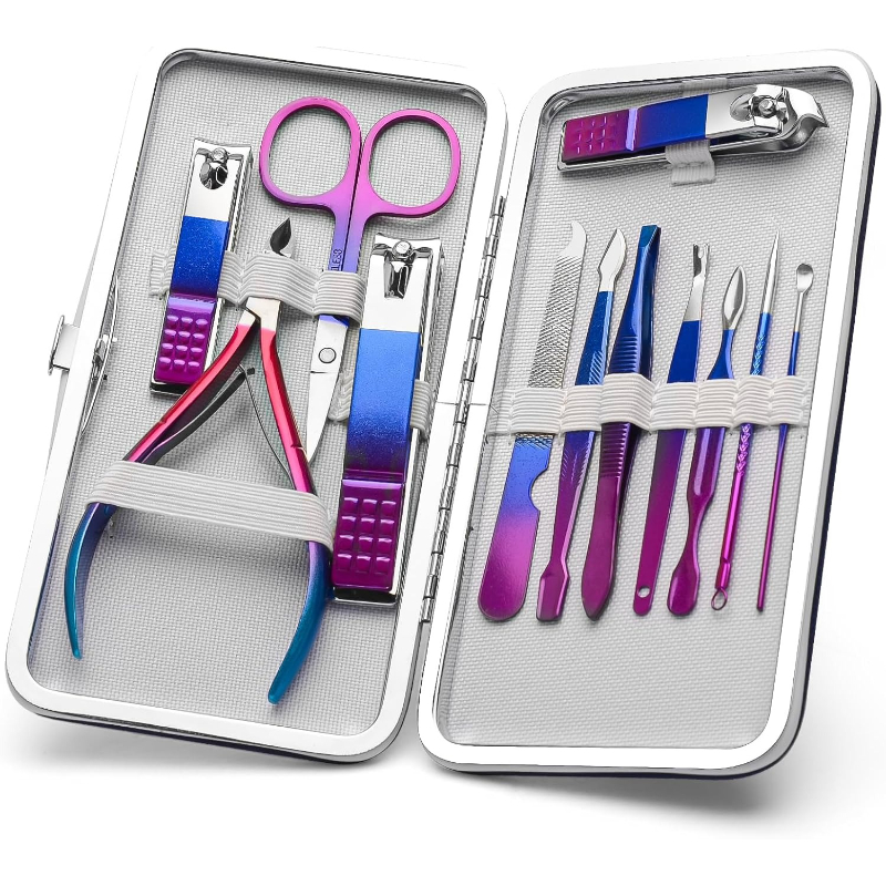 Manicure Set Nail Clippers Ped - Mens Grooming Kit Gift Set 评论和价格