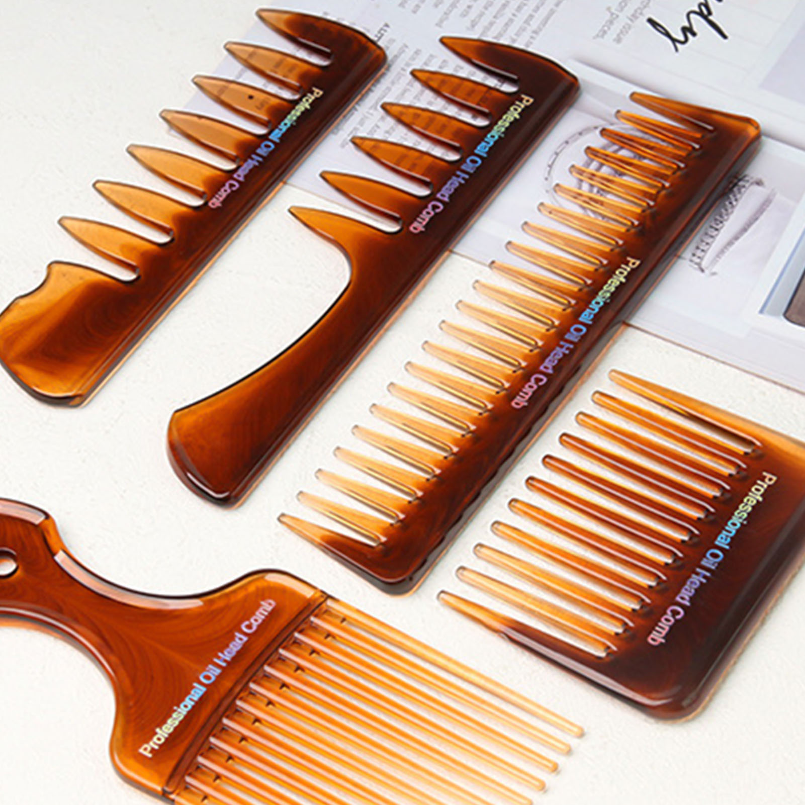 5Pcs Barber Comb Set Vintage H - Mens Vintage Grooming Kit 评论和价格
