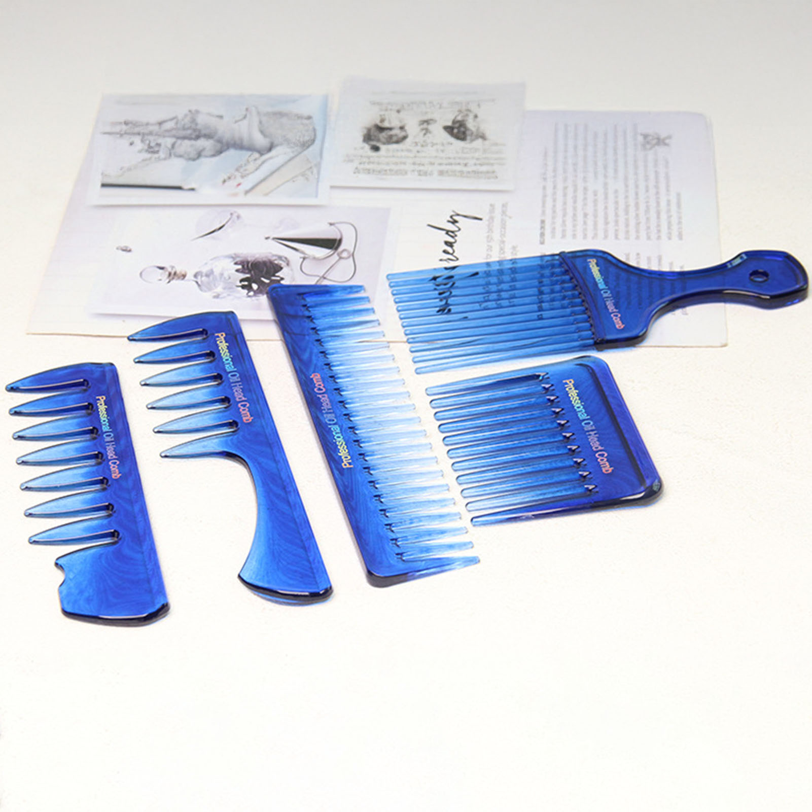 5Pcs Barber Comb Set Vintage H - Mens Vintage Grooming Kit 评论和价格