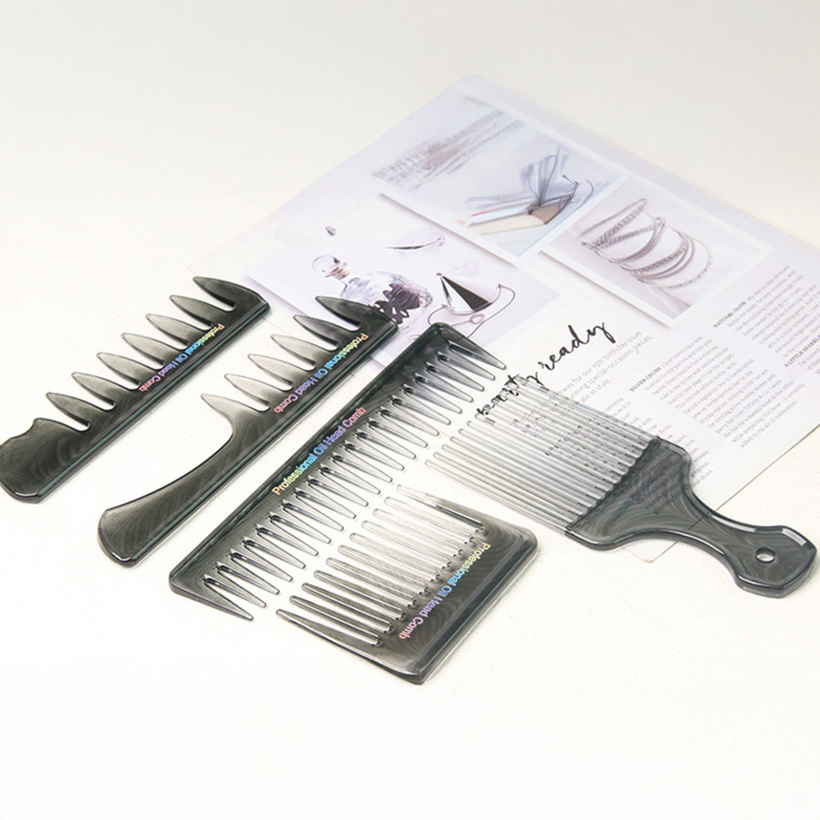 5Pcs Barber Comb Set Vintage H - Mens Vintage Grooming Kit 评论和价格