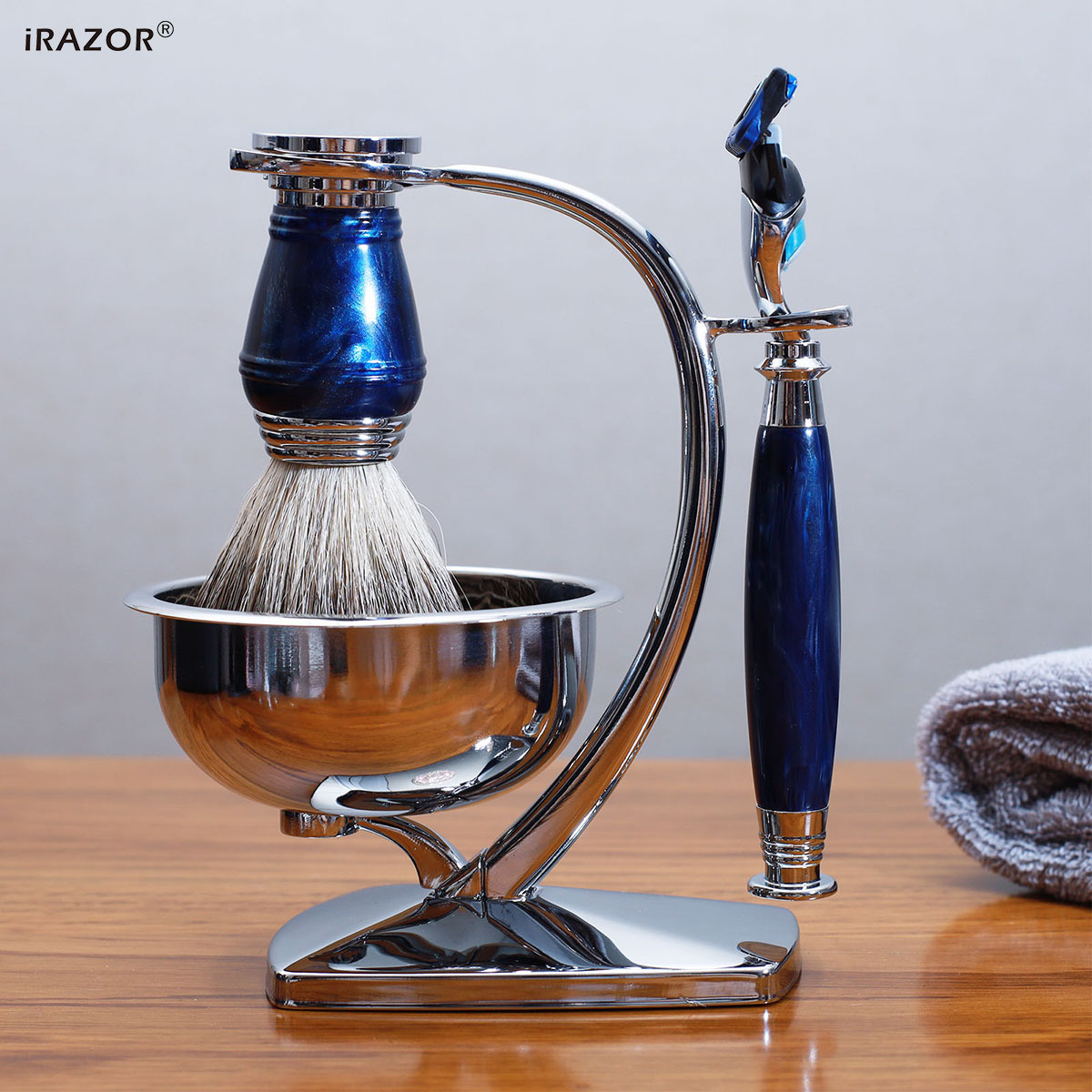 iRAZOR Royal Blue Luxury Men's - Mens Grooming Kit Gift Set 评论和价格