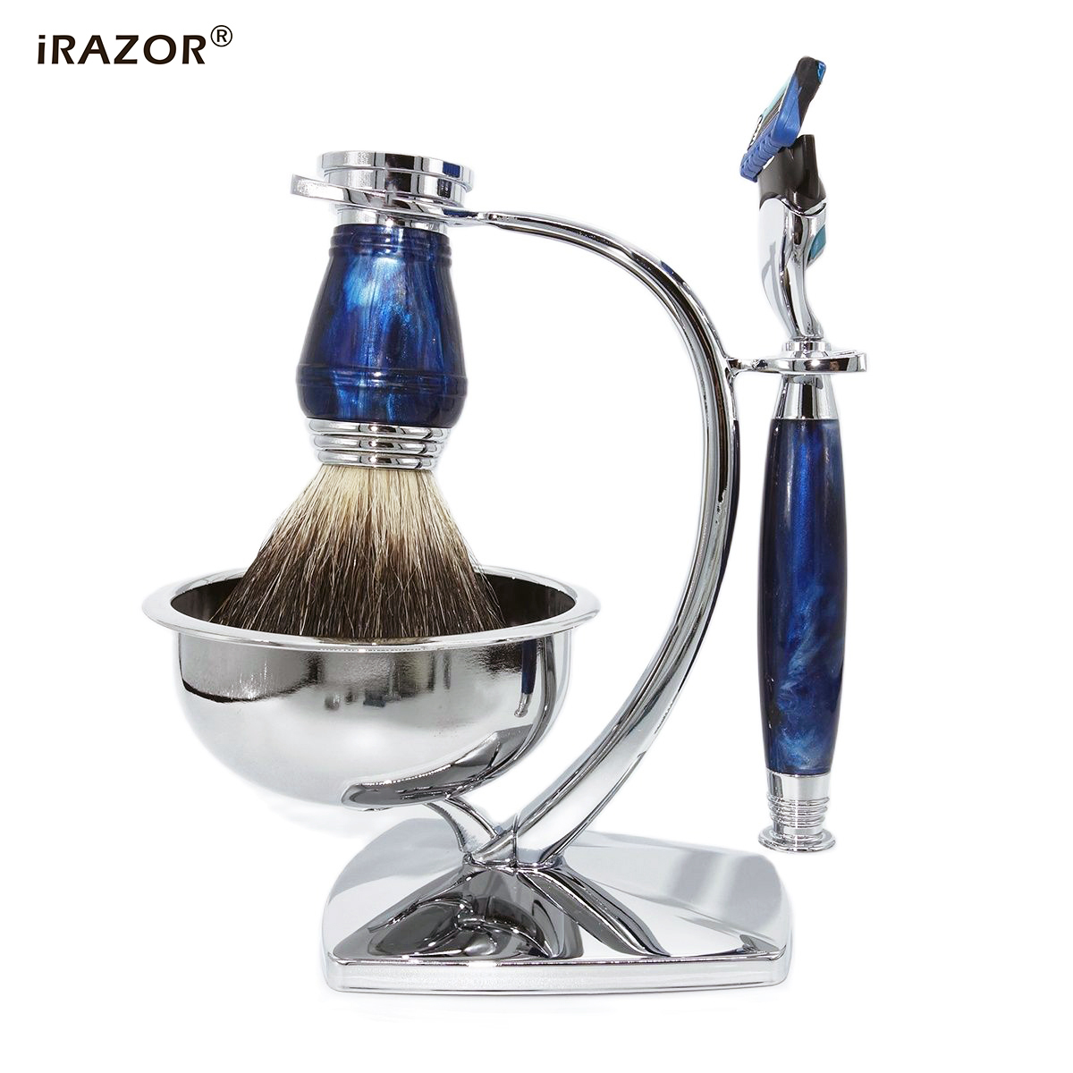 iRAZOR Royal Blue Luxury Men's - Mens Grooming Kit Gift Set 评论和价格