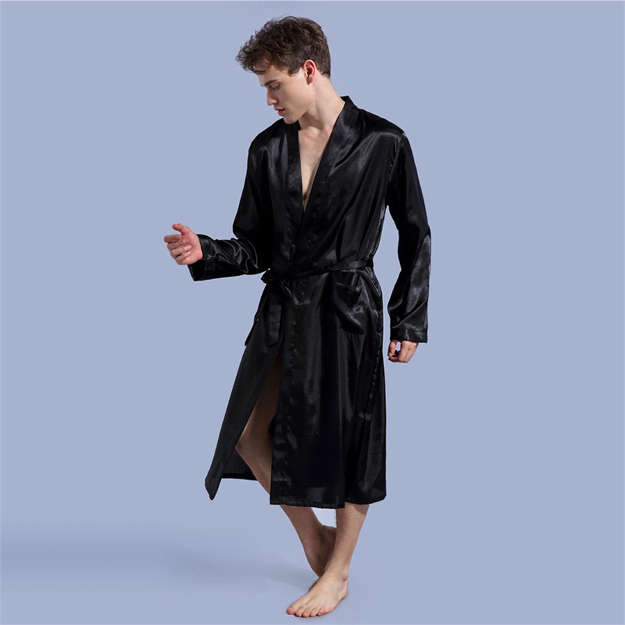 Groom Robe Emulation Silk Soft - Men Grooming Home 评论和价格