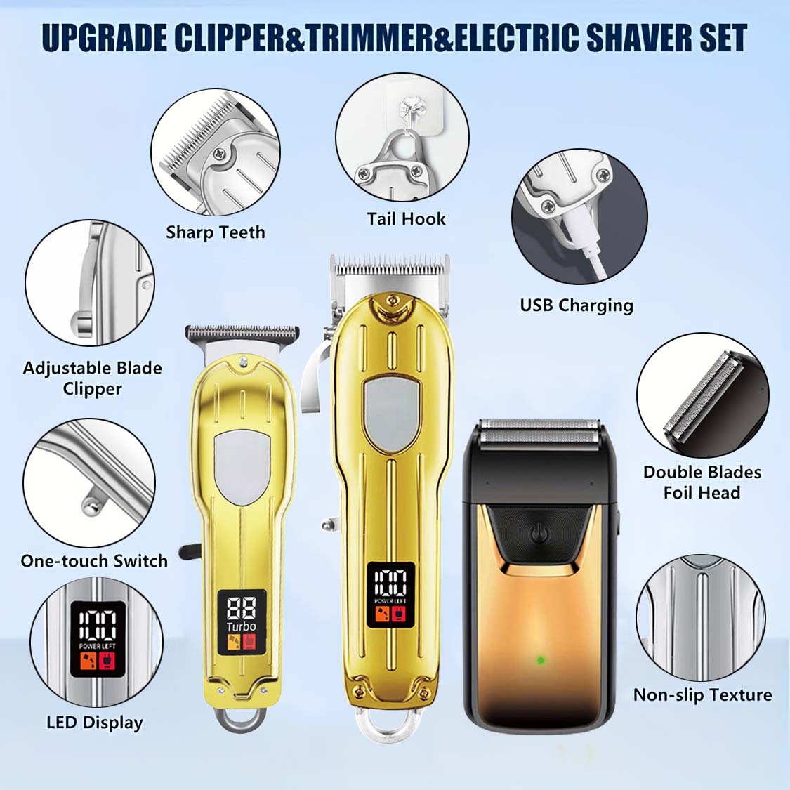 Professional 3-in-1 Hair Clipp - Mens Grooming Kit Gift Set 评论和价格